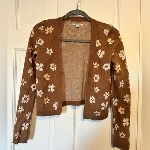 American Eagle Brown Floral Cardigan